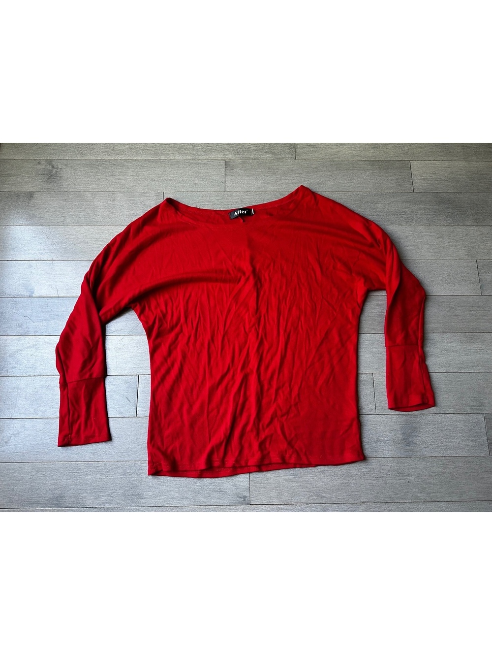 Women’s Aifer Red Long Sleeve Lightweight Top Shirt Casual Size S